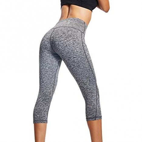 Neleus Women's Yoga Capris Tummy Control High Waist Workout Pants