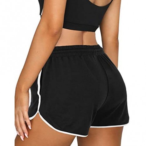 Aloodor Womens Workout Shorts with Pockets Tie Dye Athletic Shorts Plain Lounge Shorts