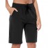 BALEAF 10" Lightweight Golf Bermuda Yoga Shorts for Women Cotton Pajama Lounge Shorts Workout Athletic Long Pocket Shorts