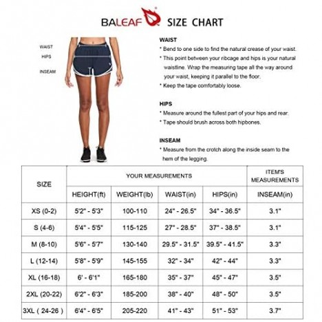 BALEAF Women's 3 Athletic Running Shorts Woven Quick-Dry Gym Shorts with Pockets & Liner Workout Sports