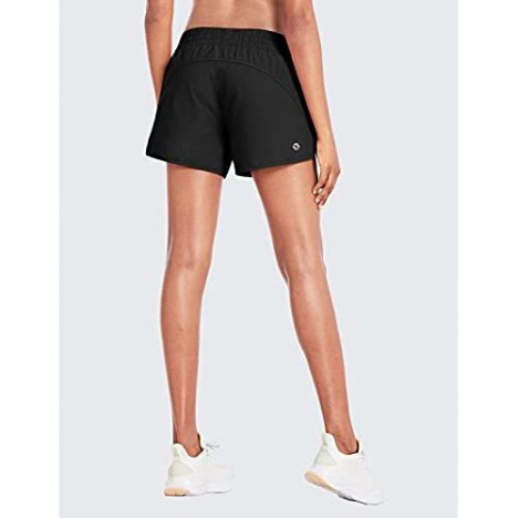 BALEAF Women's 4 Running Athletic Shorts with Zipper Pockets for Workout Gym Sports