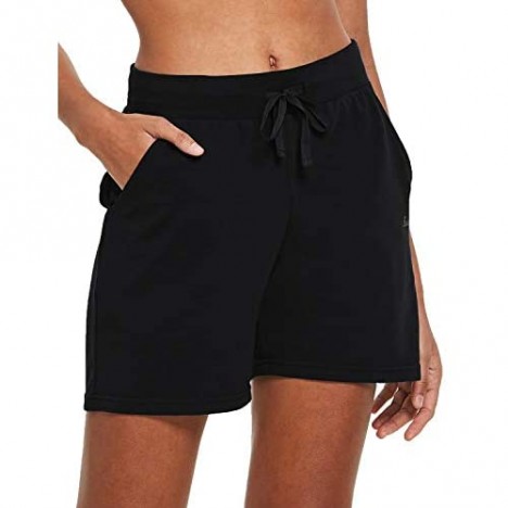 BALEAF Women's 5 Lightweight Cotton Yoga Pocketed Lounge Walking Shorts Pajama Activewear Travel Shorts