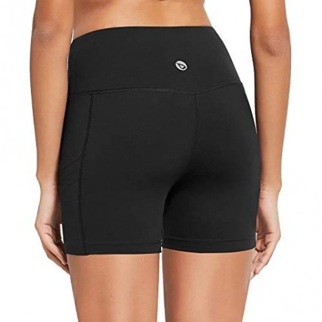 BALEAF Women's 8 /5 Biker Shorts Compression High Waist Spandex Yoga Shorts 4 Pockets Workout Athletic Running Gym Shorts