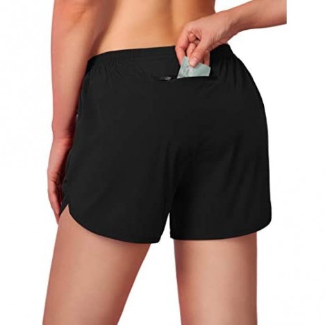 G Gradual Women's Running Shorts 3 Athletic Workout Shorts for Women with Zipper Pockets