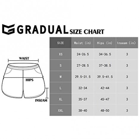 G Gradual Women's Running Shorts 3 Athletic Workout Shorts for Women with Zipper Pockets