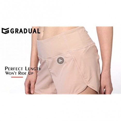 G Gradual Women's Running Shorts with Mesh Liner 3 Workout Athletic Shorts for Women with Phone Pockets