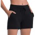 Lushforest Women's Stretch Lounge Travel Shorts Elastic Waist Comfy Workout Running Athletic Shorts with Pockets