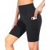 OMANTIC Yoga Shorts for Women - High Waist Stretch Biker Shorts with Side Pockets for Workout Running Training 5”/8” Inseam