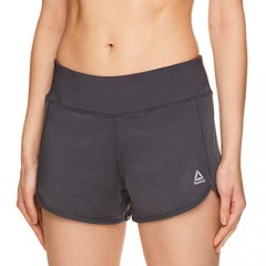 Reebok Women's Running Shorts Relaxed Fit and Mid-Rise Waist Training Shorts w/ Liner - 3 1/4 Inch Inseam
