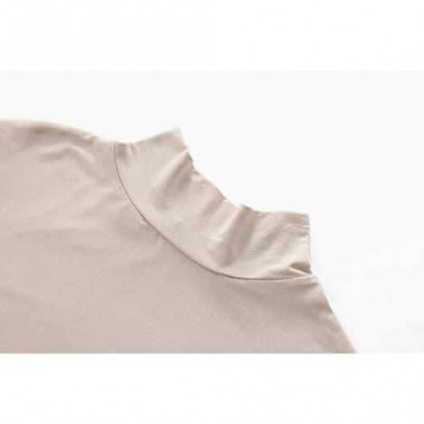 KLOTHO Women’s Slim Fitted Mock Turtleneck Tops Long Sleeve Lightweight Base Layer Shirts