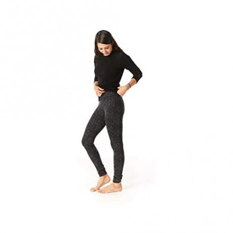 Smartwool Women’s Baselayer Bottom - Merino 250 Wool Pattern Performance Pants Black Medallion X-Large