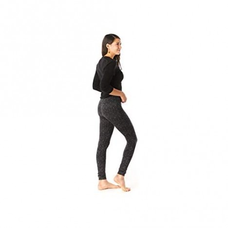 Smartwool Women’s Baselayer Bottom - Merino 250 Wool Pattern Performance Pants Black Medallion X-Large