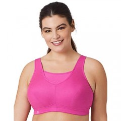 Full Figure Plus Size No-Bounce Camisole Sports Bra Wirefree #1066 Rose Violet