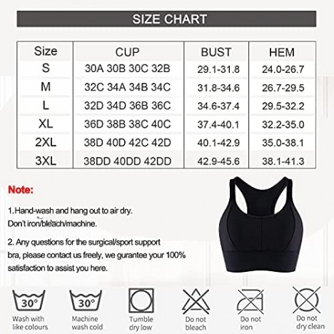 TrainingGirl Women High Impact Sports Bra Wirefree Padded Racerback Yoga Tank Tops Comfy Workout Bra for Running Gym Fitness