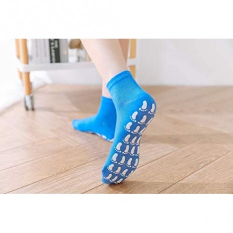 12 Pairs Non Slip Skid Socks for Women Slipper Socks with Grippers for Hospital Yoga Pilates
