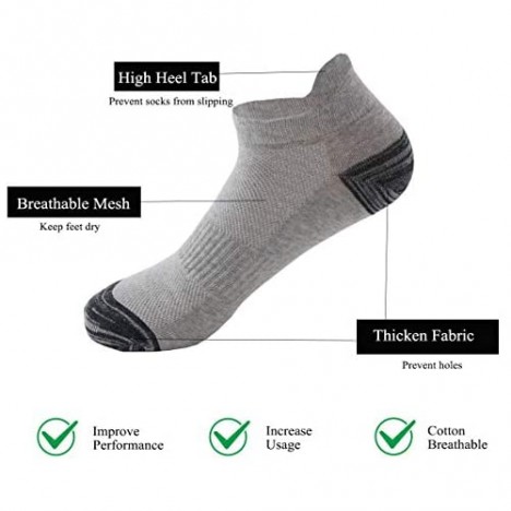 Budermmy Women's Ankle Athletic Socks 12 Pairs Soft Cotton Running Socks For Mens Low Cut Sports Socks