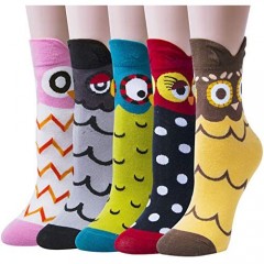 Chalier 5 Pairs Womens Funny socks Cozy Cute Printed Patterned Fun Socks Novelty Cat Socks for Women Gifts