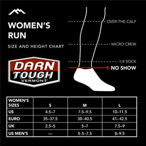 Darn Tough (Style 1047) Women's No Show Tab Ultra-Lightweight with Cushion Run Sock