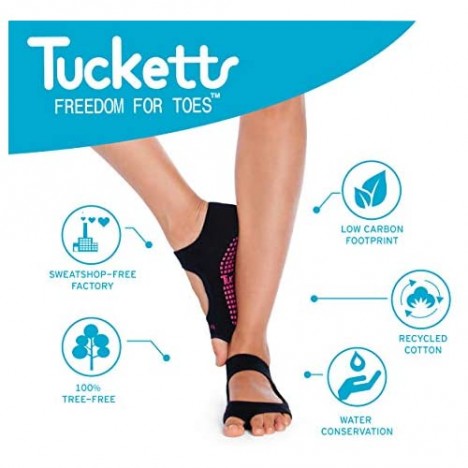 Tucketts Toeless Non Slip Grip Socks Women Yoga Barre Pilates Colombia Made