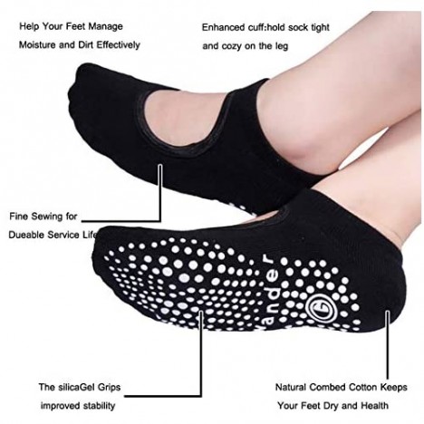 Yoga Socks Non Slip Skid Socks with Grips Pilates Ballet Barre Socks for Women
